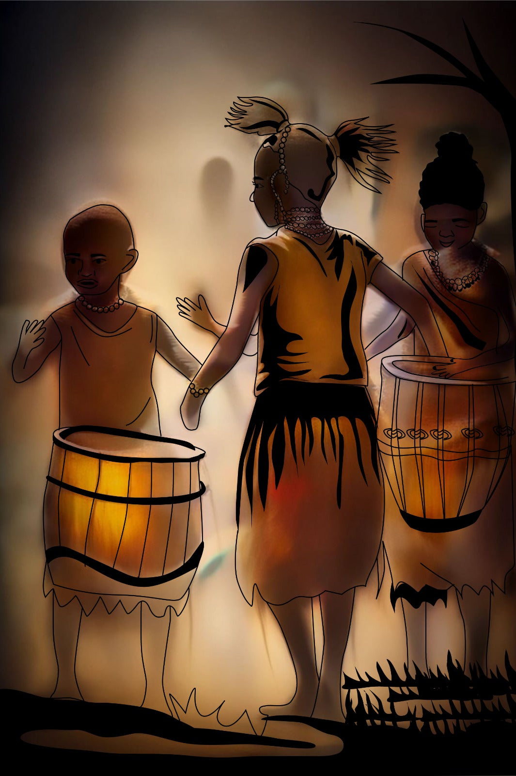 Jungle Drums Reverse Coloring