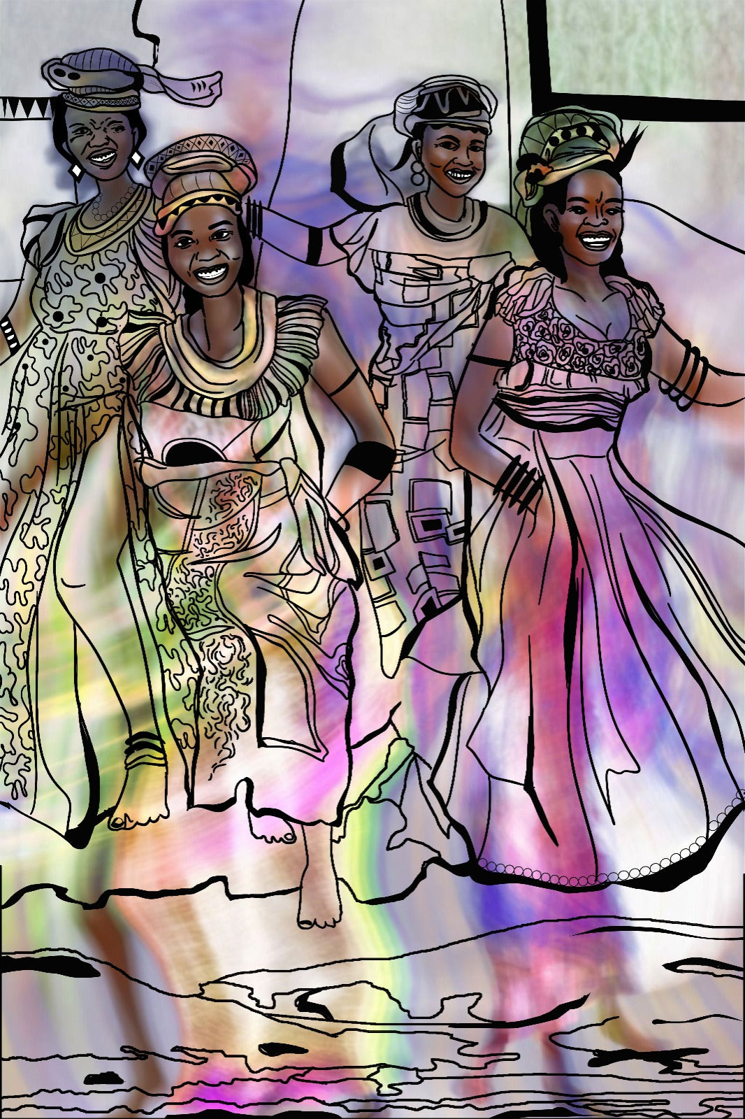 Safari africano para colorear al revés