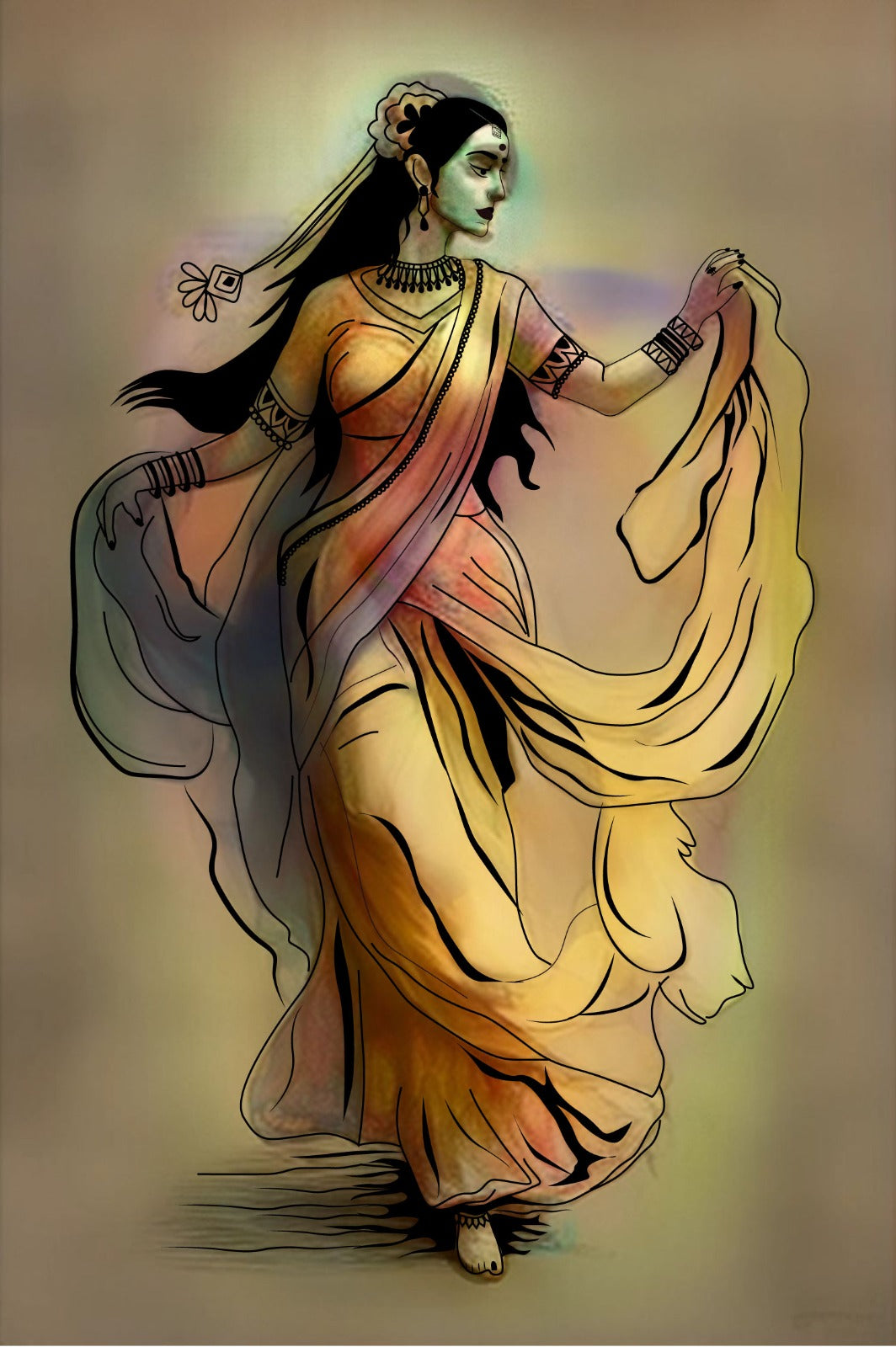 Joyas de la India para colorear al revés