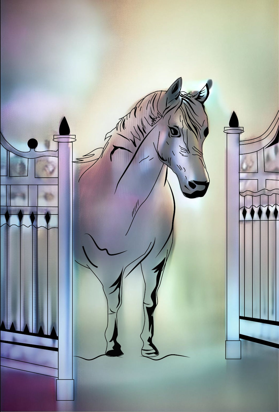 Hoofbeats In The Mist Reverse Coloring