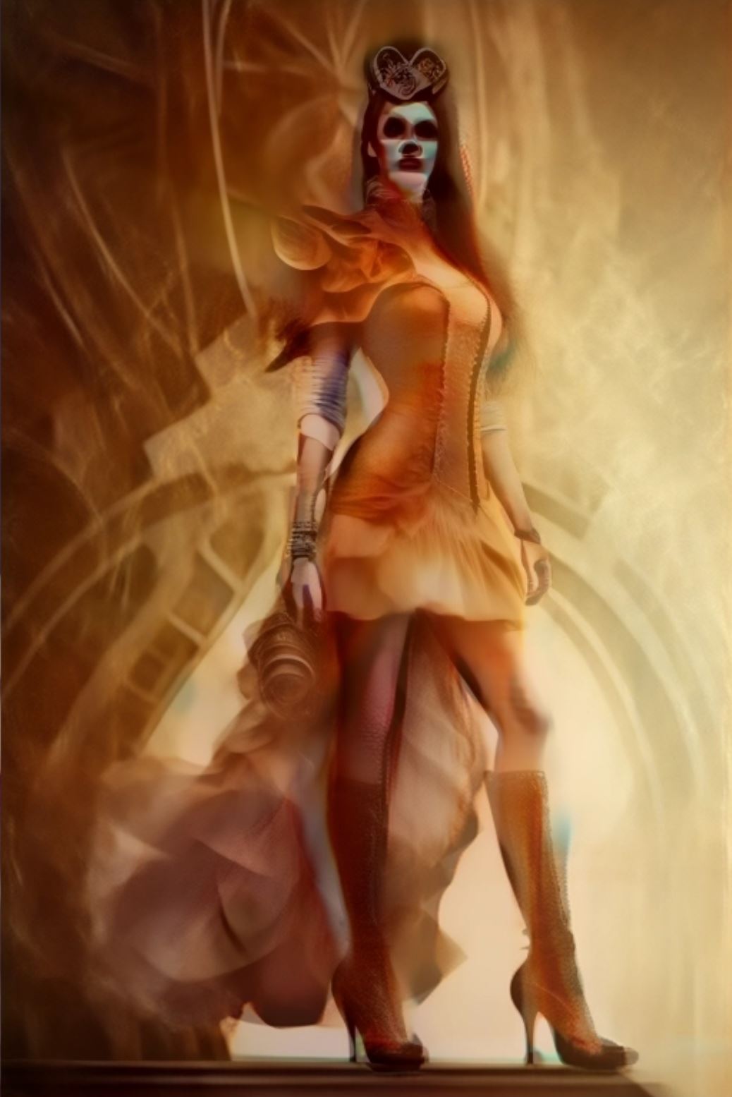 Fashion Design Steampunk Reverse Coloring